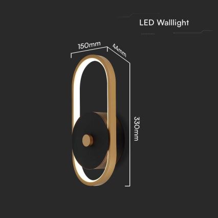 LED-Wandleuchte für den Außenbereich LED/15W/230V IP54 3000K Messing