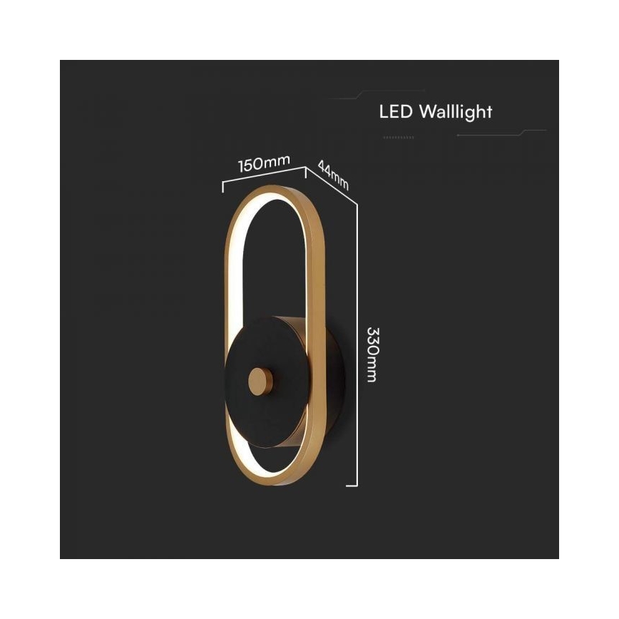 LED-Wandleuchte für den Außenbereich LED/15W/230V IP54 4000K Messing