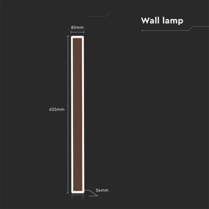 LED-Wandleuchte für den Außenbereich LED/17W/230V 3000K IP65 braun