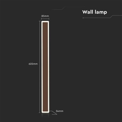 LED-Wandleuchte für den Außenbereich LED/17W/230V 4000K IP65 braun