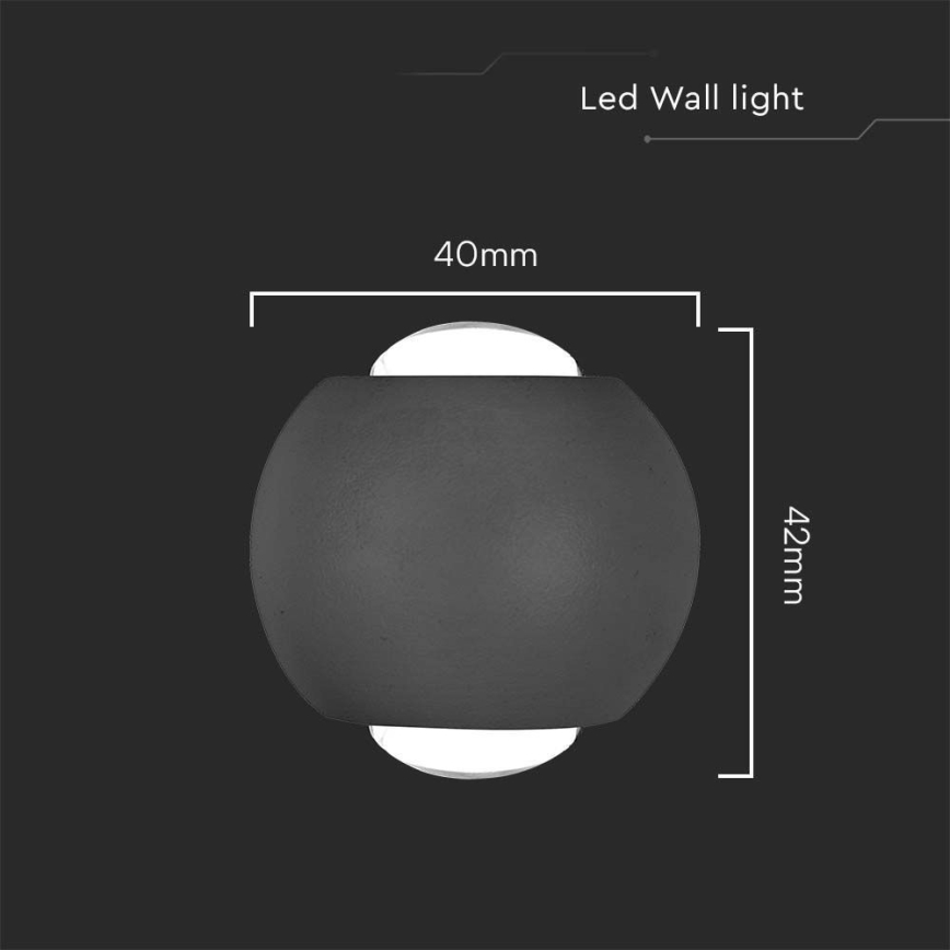 LED-Wandleuchte für den Außenbereich LED/2W/230V 3000K IP54 schwarz