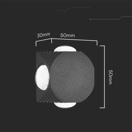 LED-Wandleuchte für den Außenbereich LED/4W/230V 4000K IP54 schwarz