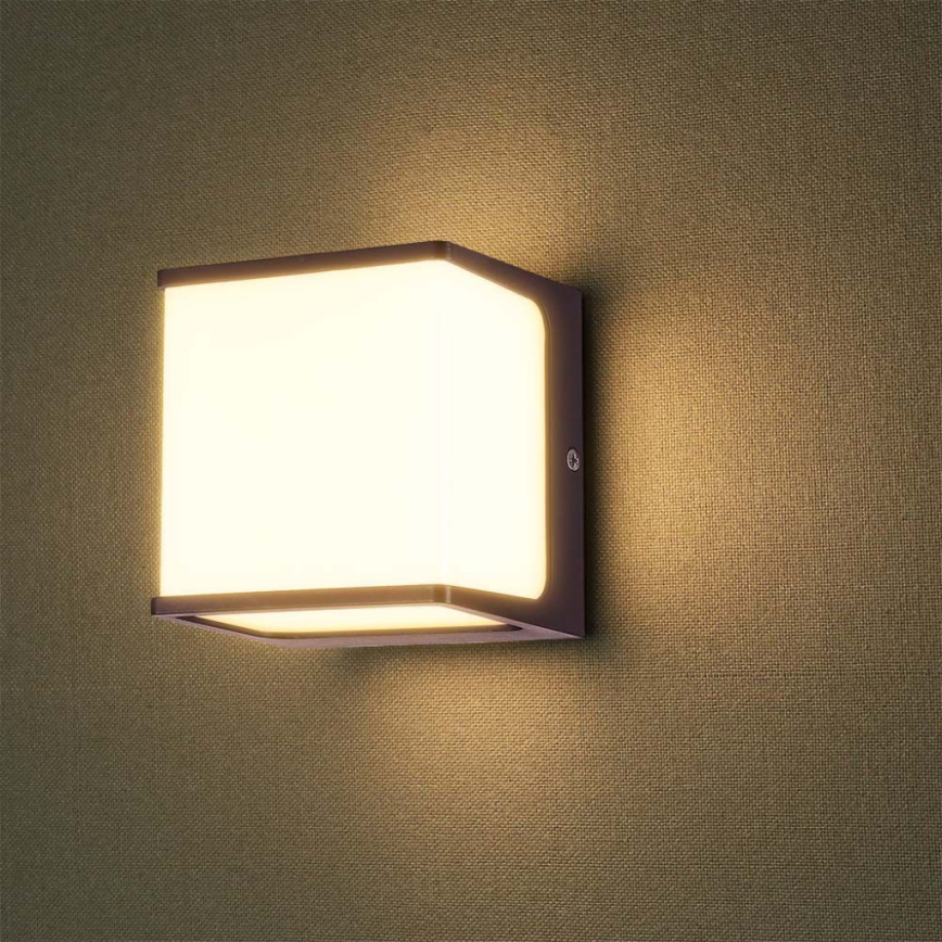 LED-Wandleuchte für den Außenbereich LED/8W/230V IP65 3000K braun