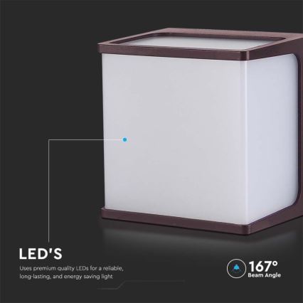 LED-Wandleuchte für den Außenbereich LED/8W/230V IP65 3000K braun