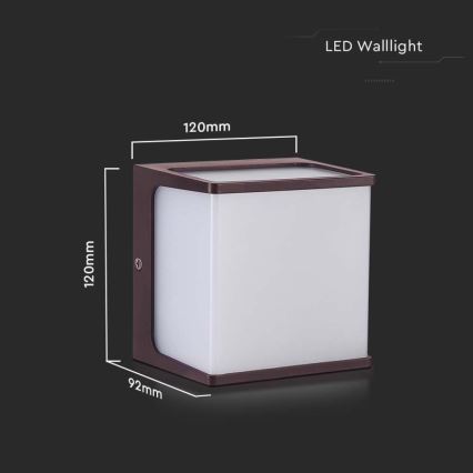 LED-Wandleuchte für den Außenbereich LED/8W/230V IP65 3000K braun