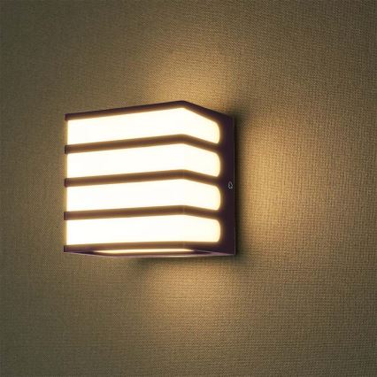LED-Wandleuchte für den Außenbereich LED/8W/230V IP65 4000K braun