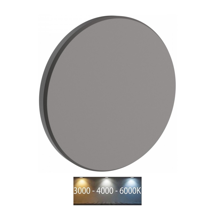 LED-Wandleuchte für den Außenbereich PIATTA LED/12W/230V 3000/4000/6000K d 18 cm IP44 grau