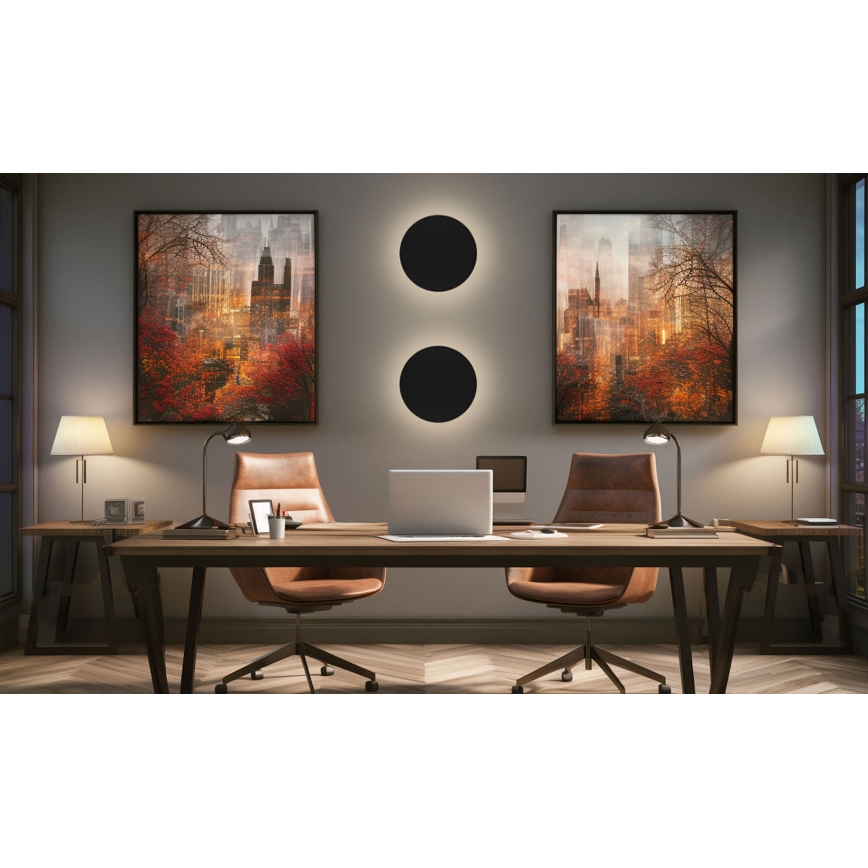 LED-Wandleuchte für den Außenbereich PIATTA LED/12W/230V 3000/4000/6000K d 18 cm IP44 schwarz