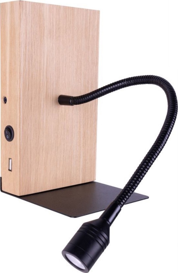 LED-Wandleuchte LECTOR LED/2,5W/230V USB Eiche
