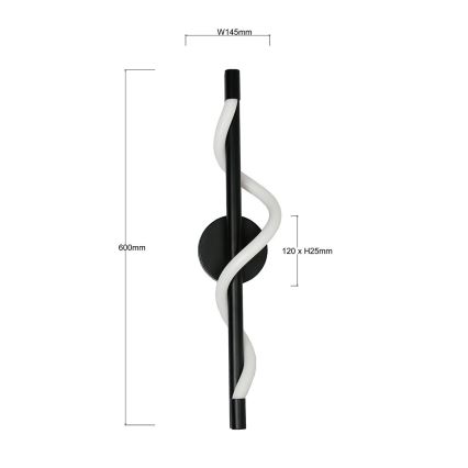 LED-Wandleuchte MELECA LED/12W/230V 3000/4000/6000K schwarz