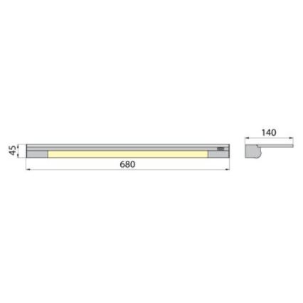 LED-Wandleuchte mit Ablage APERA T5 G5/13W/230V 68 cm