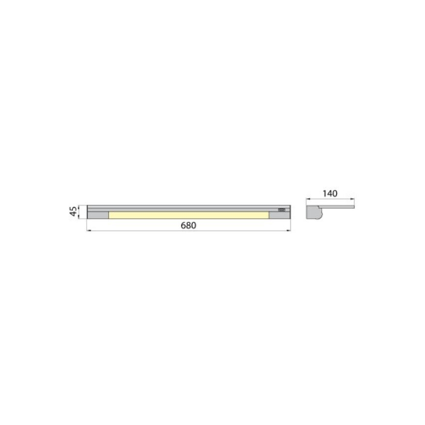LED-Wandleuchte mit Ablage APERA T5 G5/13W/230V 68 cm