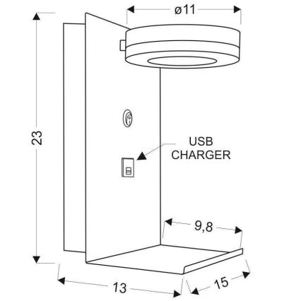 LED Wandleuchte mit Ladegerät COMPACT LED/4W/230V