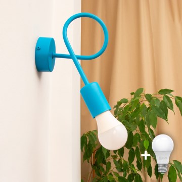 LED-Wandleuchte OXFORD 1xE27/15W/230V blau