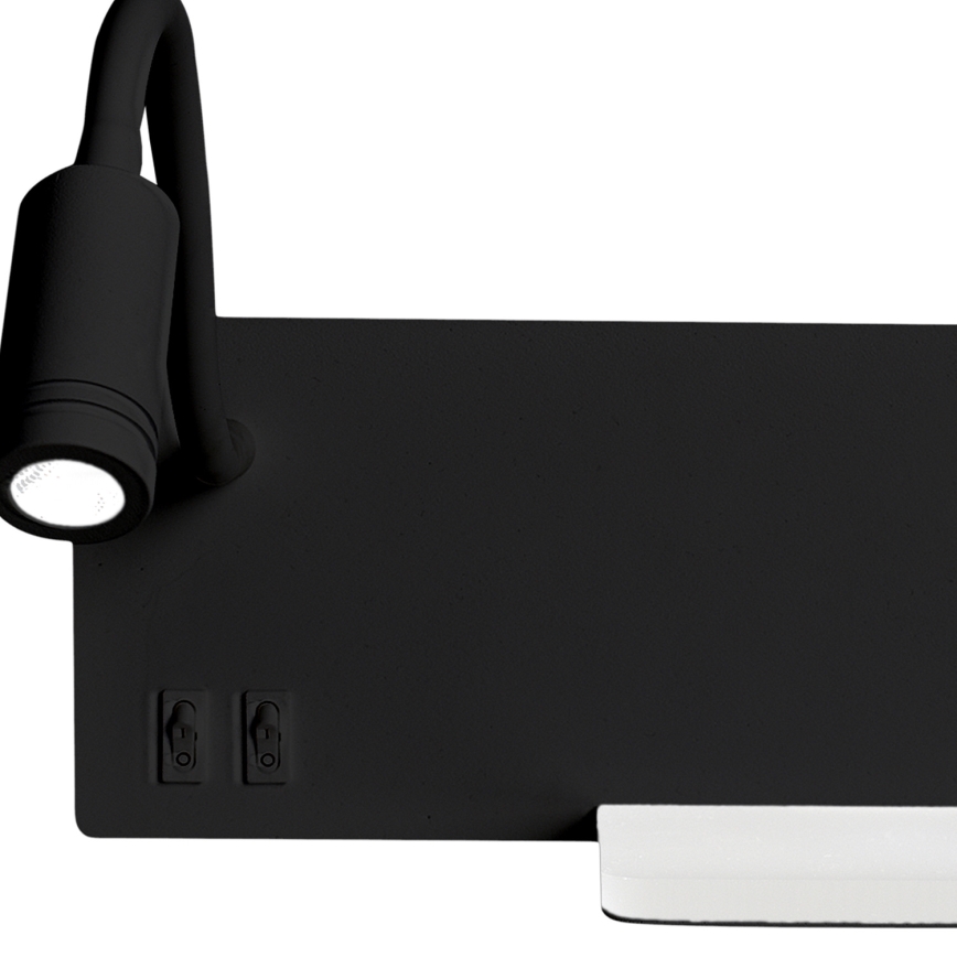 LED Wandleuchte SHELF 1xLED/4W+1xLED/5W+1xLED/2W/230V schwarz