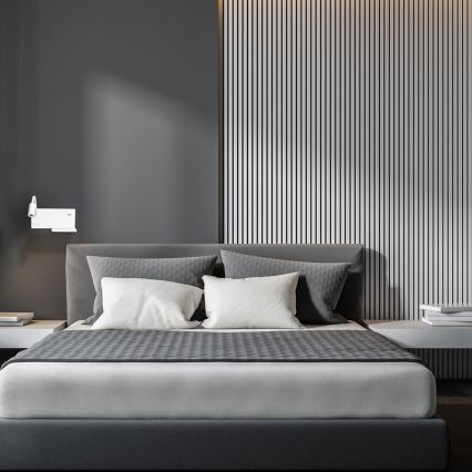 LED-Wandleuchte SHELF LED/4W+LED/5W+LED/2W/230V + USB-Anschluss weiß