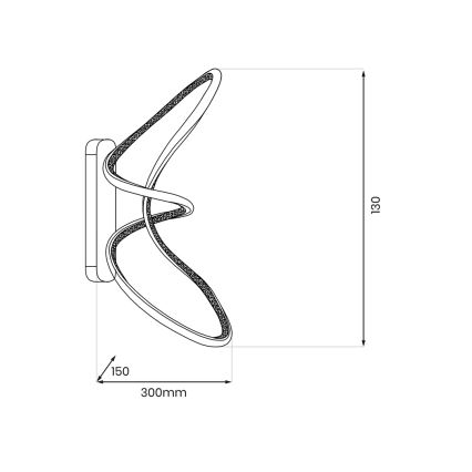 LED-Wandleuchte TESORO LED/15W/230V schwarz