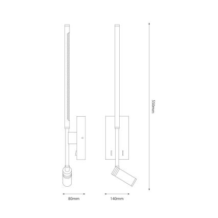 LED-Wandleuchte TORCH LED/6W/230V + LED/3W weiß