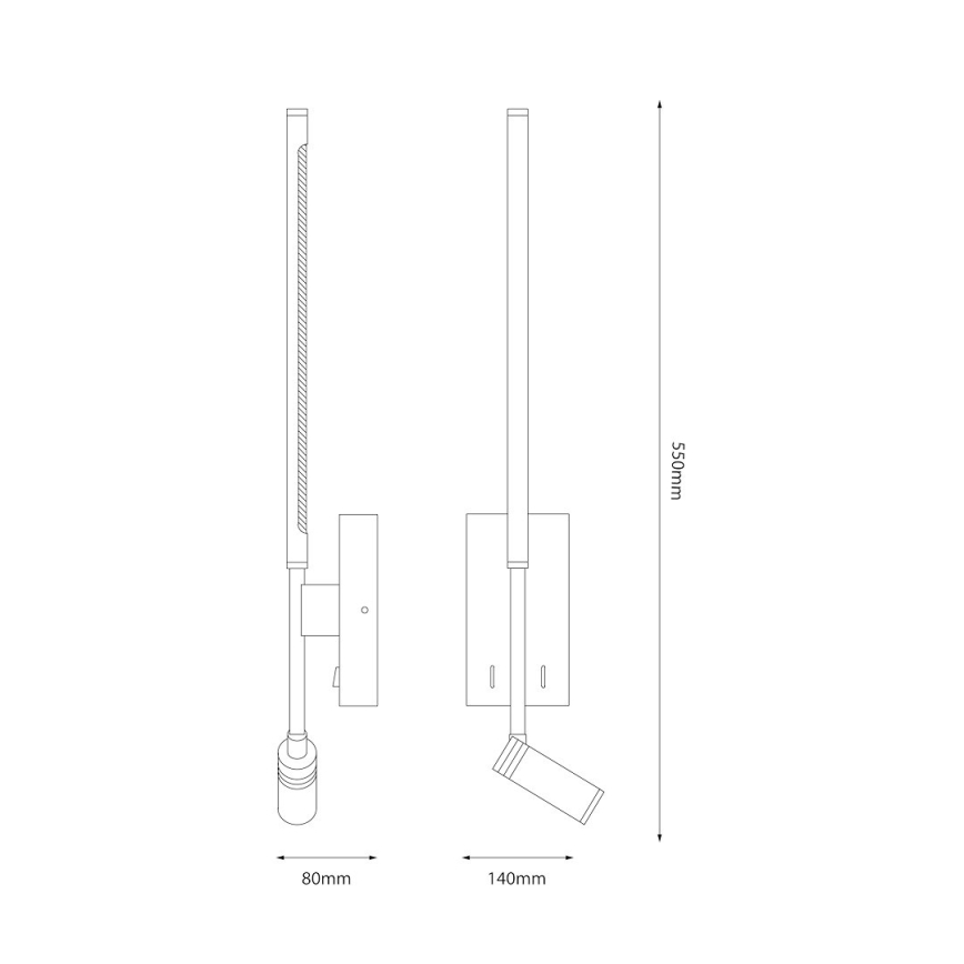 LED-Wandleuchte TORCH LED/6W/230V + LED/3W weiß