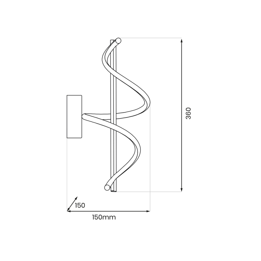LED-Wandleuchte TWIST LED/12W/230V schwarz