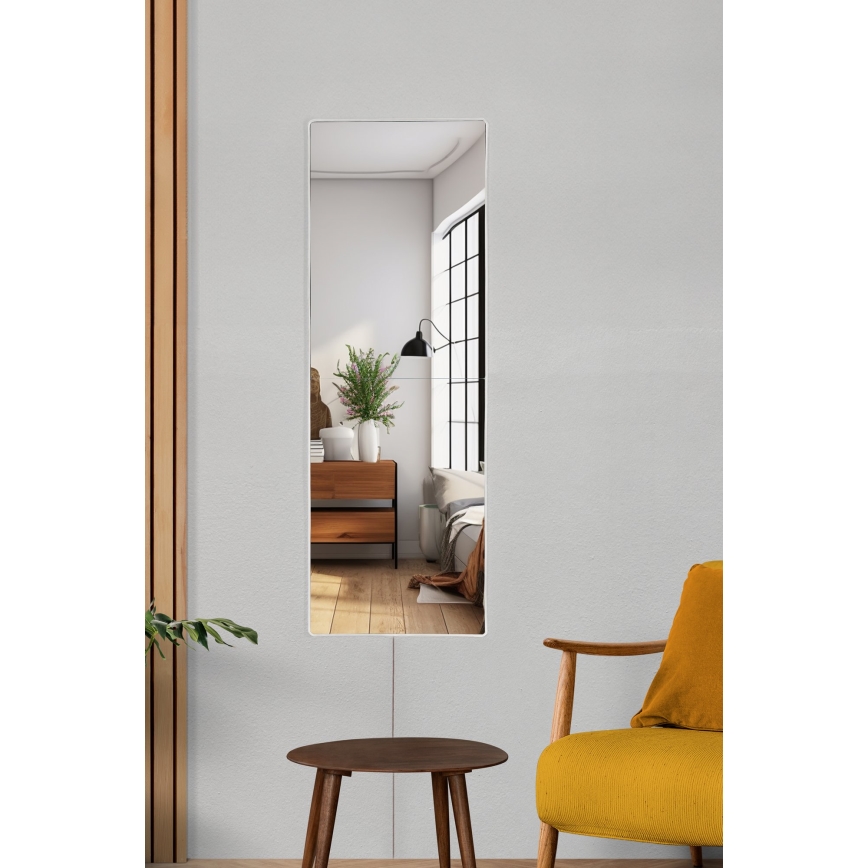 LED Wandleuchte mit Spiegel und Hintergrundbeleuchtung RECTANGULAR 80x20 cm Weiß