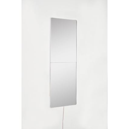 LED Wandleuchte mit Spiegel und Hintergrundbeleuchtung RECTANGULAR 80x20 cm Weiß