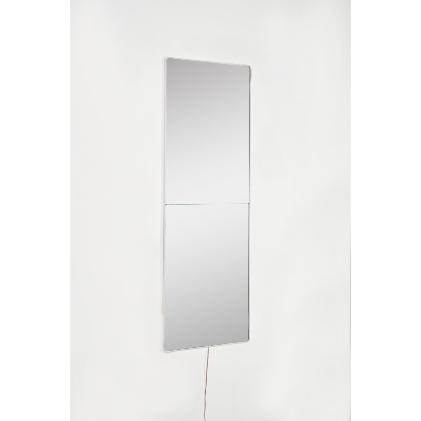 LED Wandleuchte mit Spiegel und Hintergrundbeleuchtung RECTANGULAR 80x20 cm Weiß