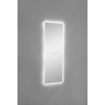 LED Wandleuchte mit Spiegel und Hintergrundbeleuchtung RECTANGULAR 80x20 cm Weiß