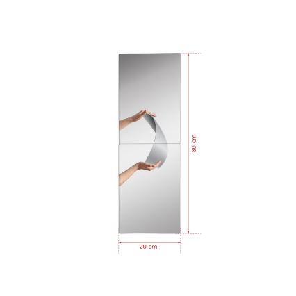 LED-Wandspiegel mit Hintergrundbeleuchtung RECTANGULAR 80x20 cm weiß