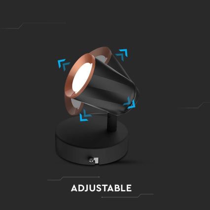 LED Wandleuchte Spot LED/5W/230V 4000K Schwarz
