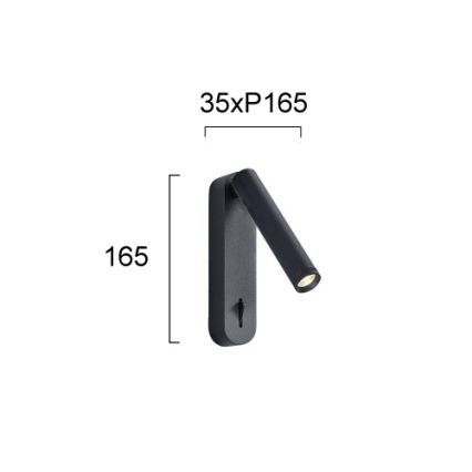 LED-Wandspot ABRIEL LED/6W/230V, schwarz