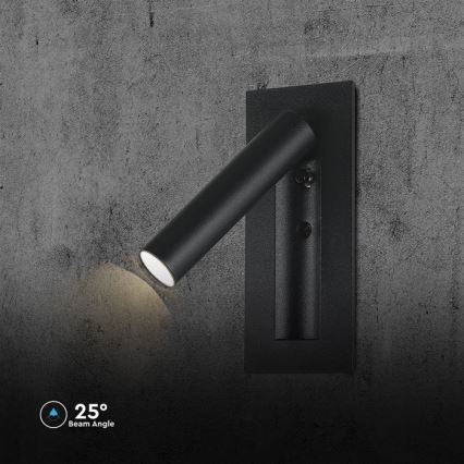 LED-Wandspot LED/2W/230V 3000K schwarz
