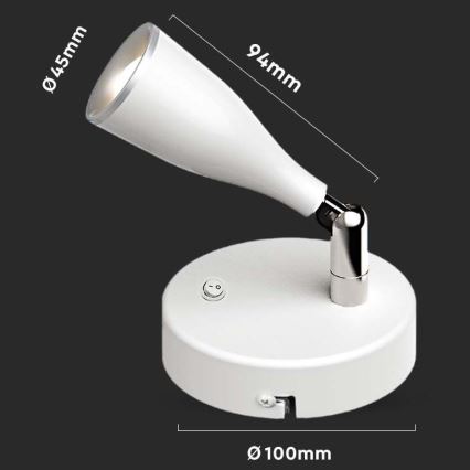 LED Wandspot LED/4,5W/230V 4000K weiß