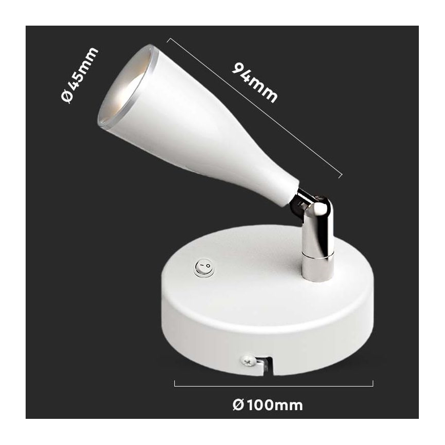 LED Wandspot LED/4,5W/230V 4000K weiß
