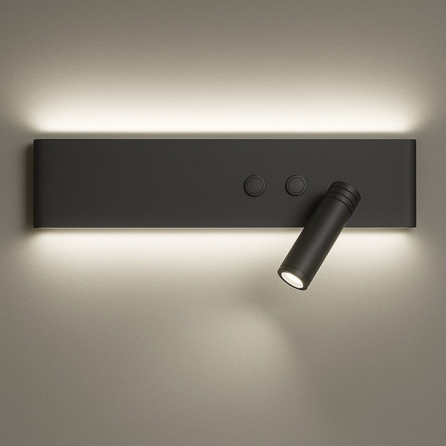 LED-Wandspot RESORT LED/10W/230V + LED/3W schwarz rechts