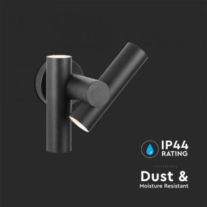 Flexibler LED-Wandstrahler für den Außenbereich 2xLED/3W/230V 3000K IP44 schwarz