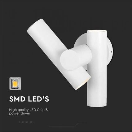 Flexibler LED-Wandstrahler für den Außenbereich 2xLED/3W/230V 3000K IP44 weiß