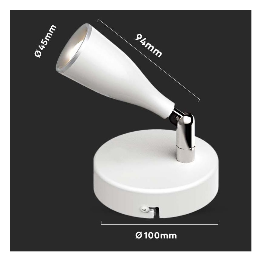 LED Wandleuchte Spot LED/4,5W/230V 3000K Weiß