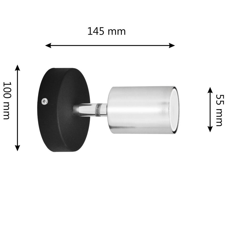 LED-Wandstrahler TUNE 1xGU10/4,8W/230V mattes Chrom/schwarz