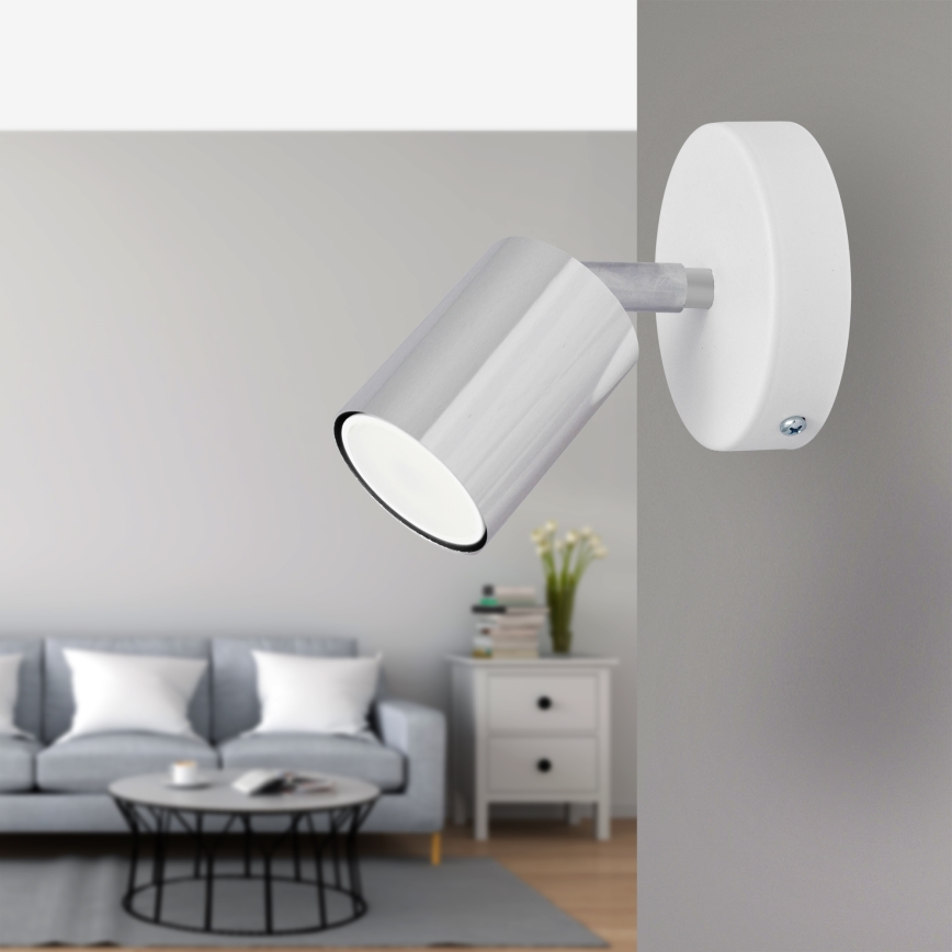LED-Wandstrahler TUNE 1xGU10/4,8W/230V mattes Chrom/weiß