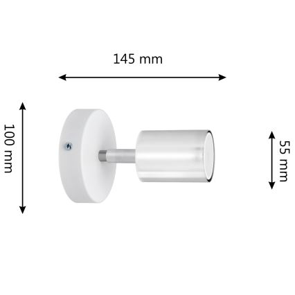 LED-Wandstrahler TUNE 1xGU10/4,8W/230V mattes Chrom/weiß