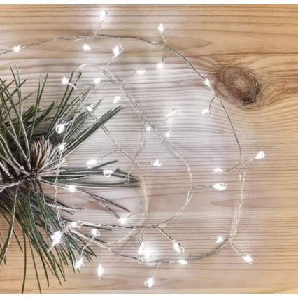 LED Weihnachts-Lichterkette 100xLED/3xAA 2,7 m kaltweiß