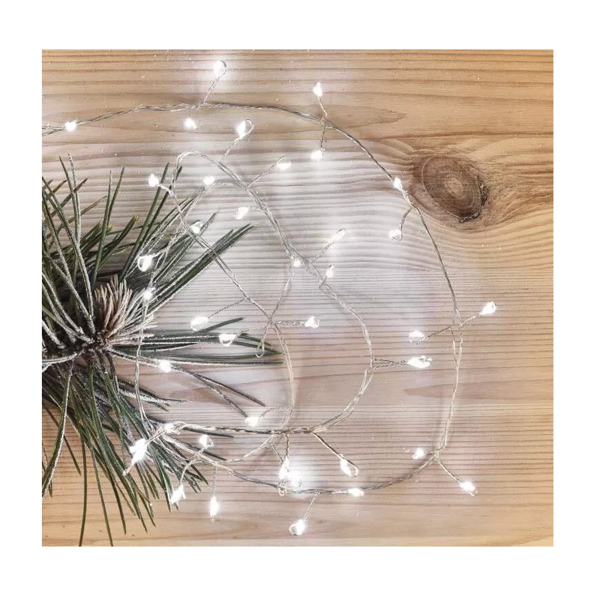 LED Weihnachts-Lichterkette 100xLED/3xAA 2,7 m kaltweiß