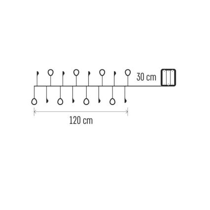 LED-Weihnachts-Lichterkette 40xLED/3xAA 1,5 m warmweiß