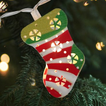 LED-Weihnachts-Lichterkette für den Außenbereich 10xLED/2xAA 1,65 m IP44 warmweiß Weihnachtssocken