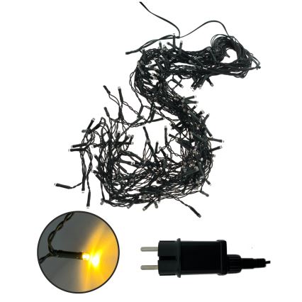 LED-Weihnachts-Lichterkette für den Außenbereich, 200 LEDs/230 V, 7,6 m, IP44, schwarz