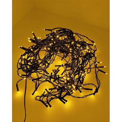 LED Weihnachts-Lichterkette für den Außenbereich 200xLED/230V 7,6 m IP44 schwarz