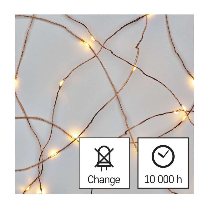 LED Weihnachts-Lichterkette für den Außenbereich 40xLED/9m IP44 warmweiß