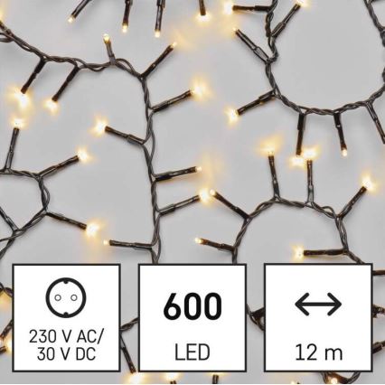 LED Weihnachts-Lichterkette für den Außenbereich 600xLED/17m IP44 warmweiß