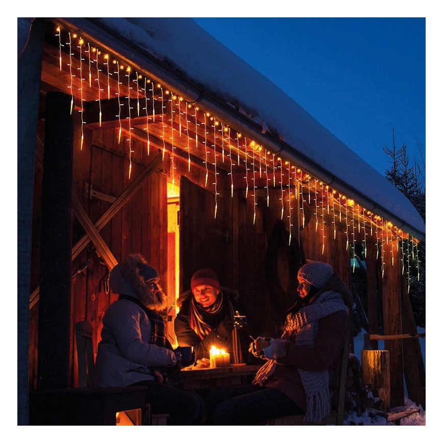 LED-Weihnachts-Lichtervorhang für den Außenbereich, 180 LEDs, 3,5x0,7 m, IP44, warmweiß